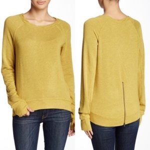 H by bordeaux | Pea Green Zipper Back Sweater | S